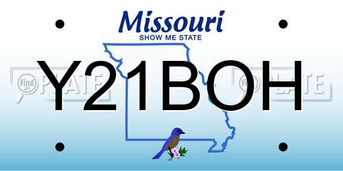 Y21BOH Missouri License Plate