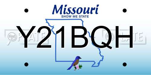 Y21BQH Missouri License Plate