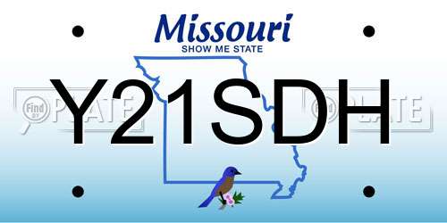 Y21SDH Missouri License Plate
