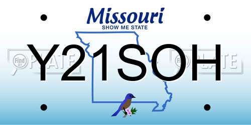 Y21SOH Missouri License Plate