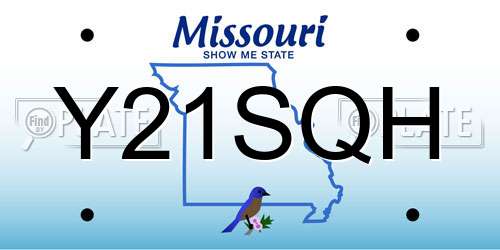 Y21SQH Missouri License Plate