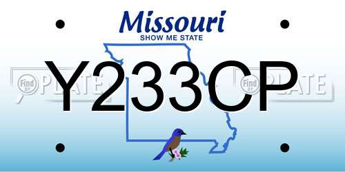 Y233CP Missouri License Plate