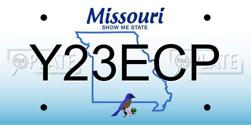 Y23ECP Missouri License Plate