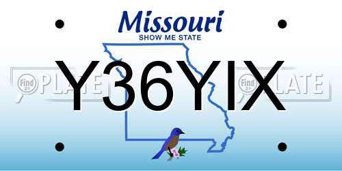 Y36YIX Missouri License Plate