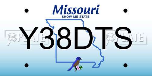 Y38DTS Missouri License Plate