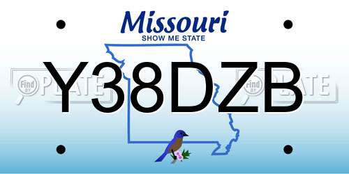 Y38DZB Missouri License Plate