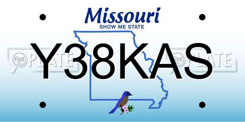 Y38KAS Missouri License Plate