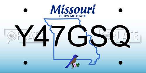 Y47GSQ Missouri License Plate