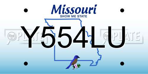 Y554LU Missouri License Plate