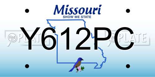 Y612PC Missouri License Plate