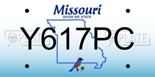 Y617PC Missouri License Plate