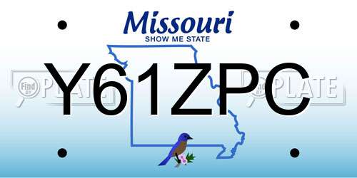Y61ZPC Missouri License Plate