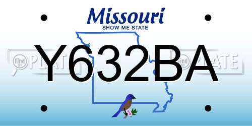 Y632BA Missouri License Plate