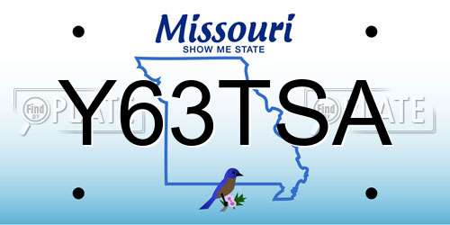 Y63TSA Missouri License Plate