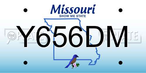 Y656DM Missouri License Plate