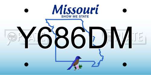 Y686DM Missouri License Plate