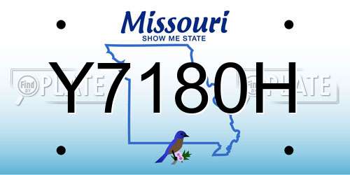 Y7180H Missouri License Plate