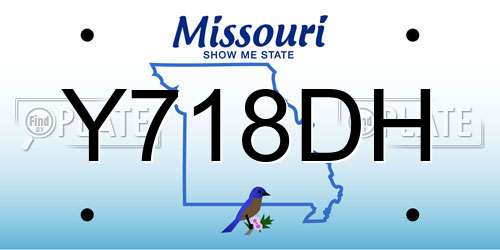 Y718DH Missouri License Plate