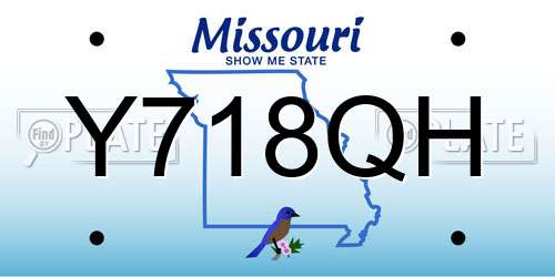 Y718QH Missouri License Plate