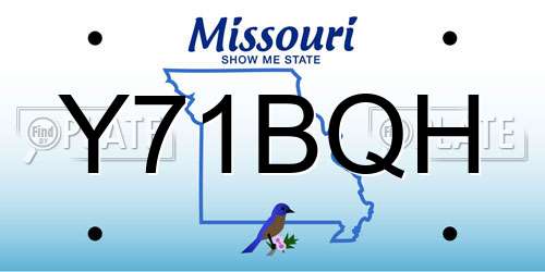 Y71BQH Missouri License Plate