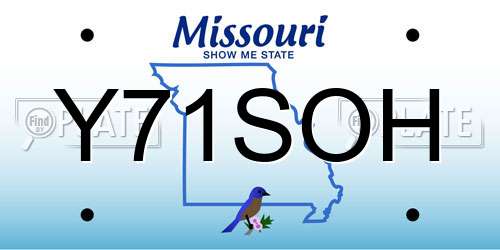 Y71SOH Missouri License Plate