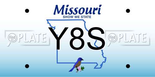 Y8S Missouri License Plate
