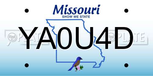 YA0U4D Missouri License Plate