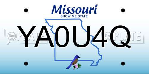 YA0U4Q Missouri License Plate