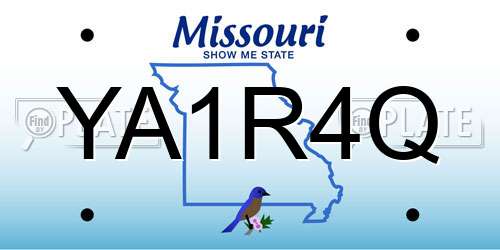 YA1R4Q Missouri License Plate