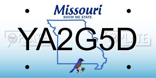YA2G5D Missouri License Plate