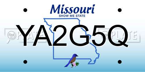 YA2G5Q Missouri License Plate