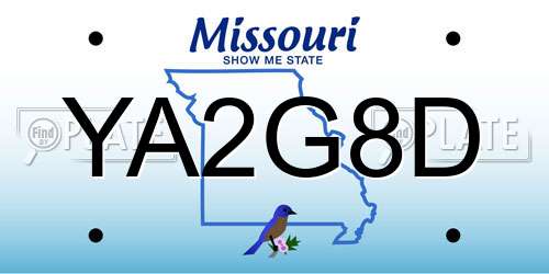 YA2G8D Missouri License Plate