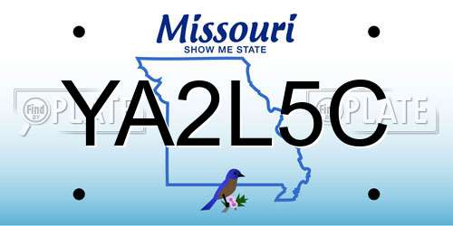 YA2L5C Missouri License Plate