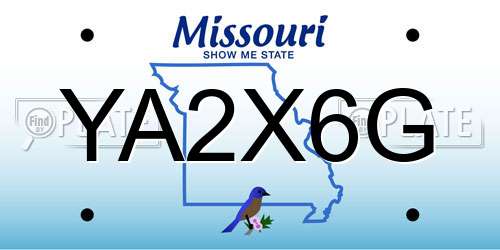 YA2X6G Missouri License Plate