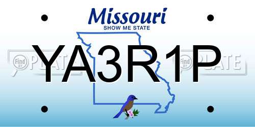 YA3R1P Missouri License Plate