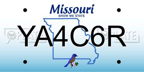 YA4C6R Missouri License Plate