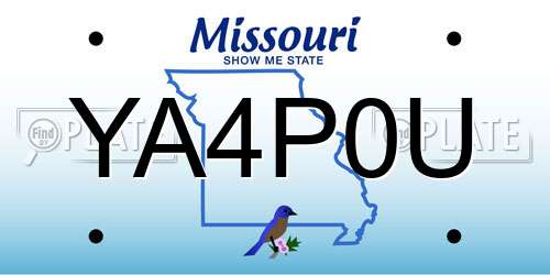 YA4P0U Missouri License Plate