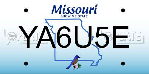 YA6U5E Missouri License Plate
