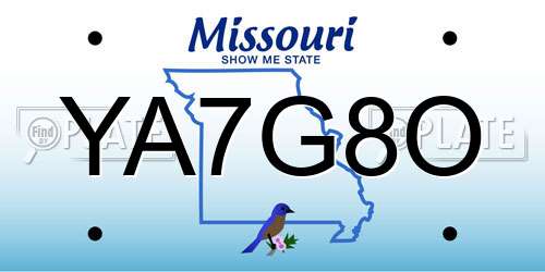 YA7G8O Missouri License Plate