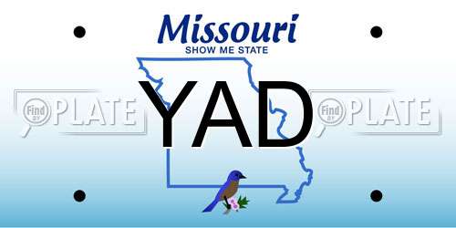 YAD Missouri License Plate