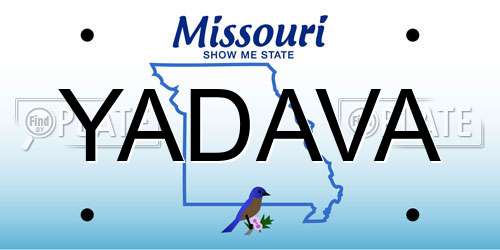 YADAVA Missouri License Plate