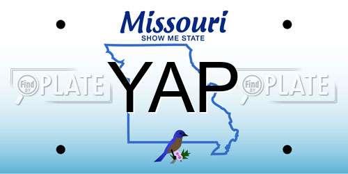 YAP Missouri License Plate