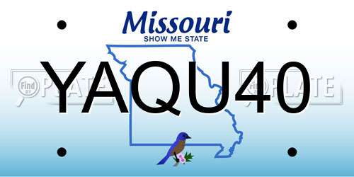 YAQU40 Missouri License Plate