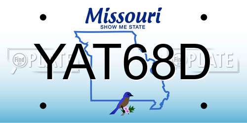 YAT68D Missouri License Plate