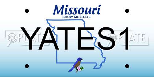 YATES1 Missouri License Plate