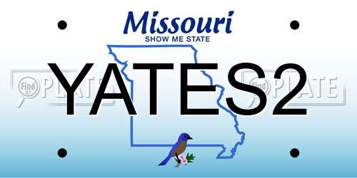 YATES2 Missouri License Plate