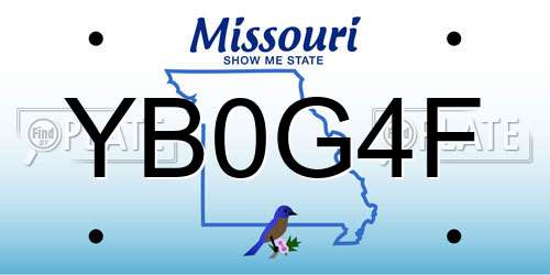 YB0G4F Missouri License Plate