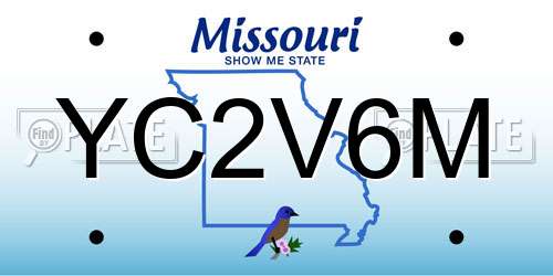 YC2V6M Missouri License Plate