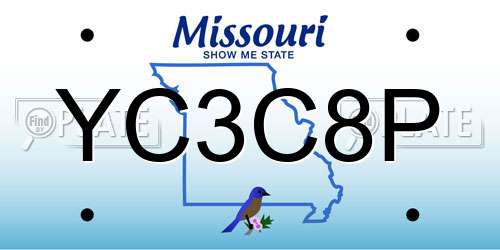 YC3C8P Missouri License Plate