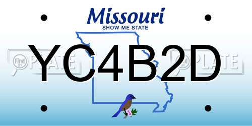 YC4B2D Missouri License Plate